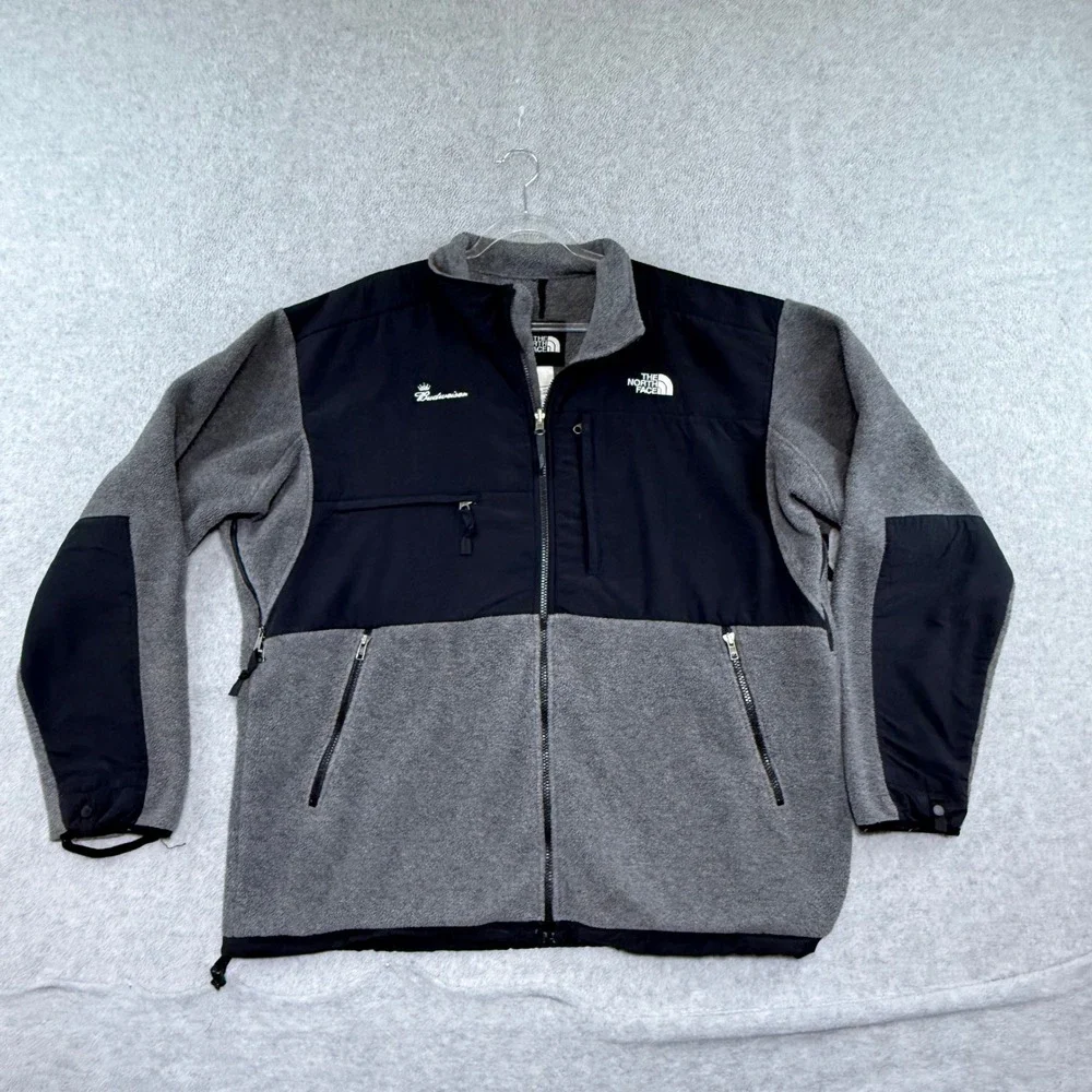 The North Face Denali Jacket Mens XXL Gray Budweiser Promo Fleece Full Zip